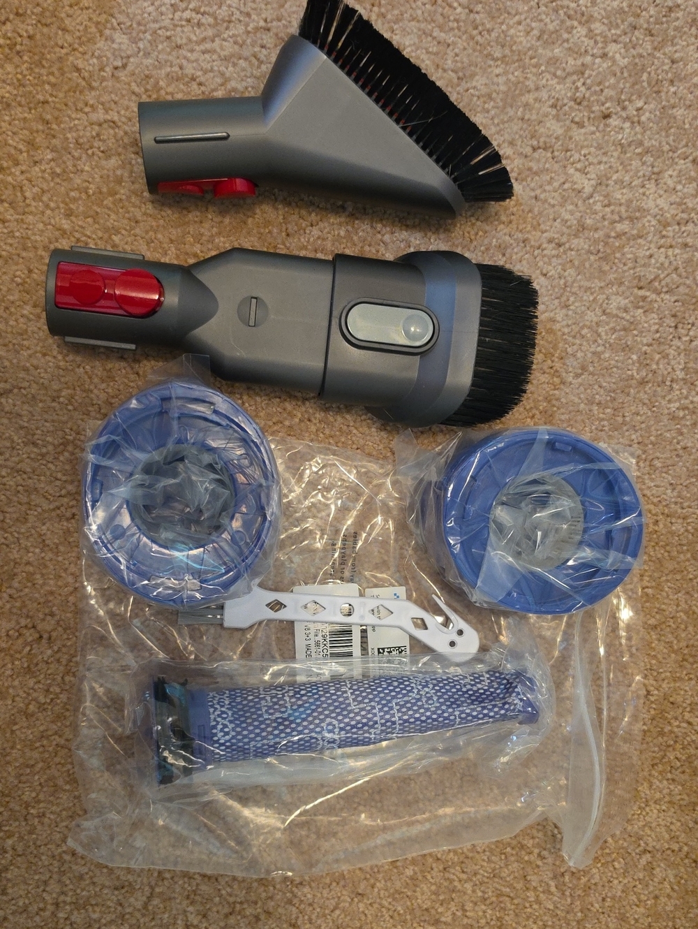 Dyson Replacement Vacuum Brush and Filter Kit - Gray and Blue
